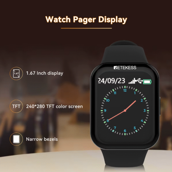 Smart Watch Touch Screen Bi-directional Calling Pager Receiver -TD113-11